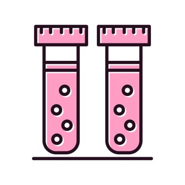 test tüpleri vektör düz renk simgesi 