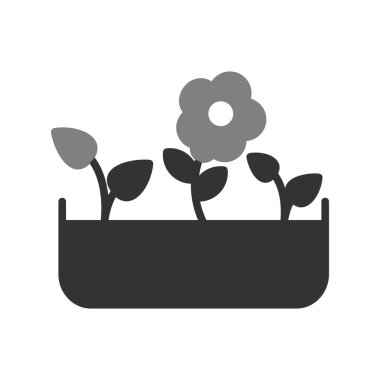 bitki saksısı ikon vektör çizimi tasarımı