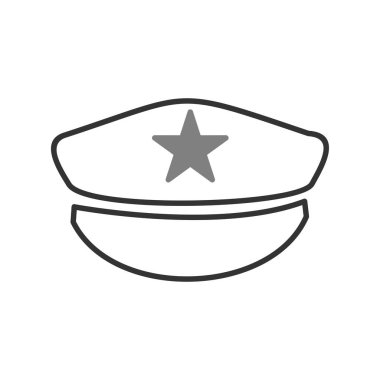 Polis şapkası simgesinin vektör illüstrasyonu