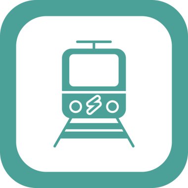 Elektrik tren simgesi, vektör illüstrasyonu