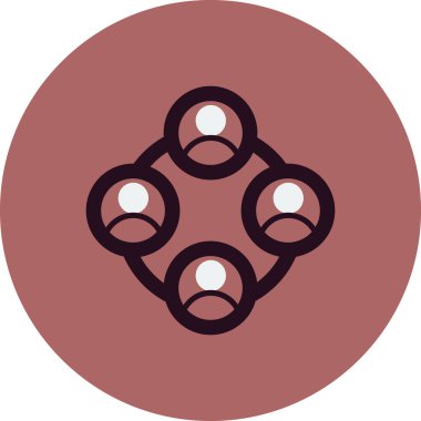 Takım simgesinin vektör çizimi, bir grup insan, takım çalışması