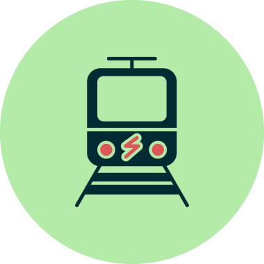 Elektrik tren simgesi, vektör illüstrasyonu