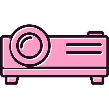 Projektör. Web simgesi basit illüstrasyon