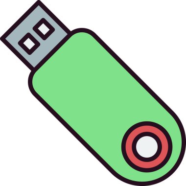 USB flash disk simgesi. USB deposunun basit bir illüstrasyonu