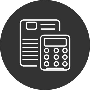 hesap makinesi ve belge web simgesi, basit illüstrasyon 