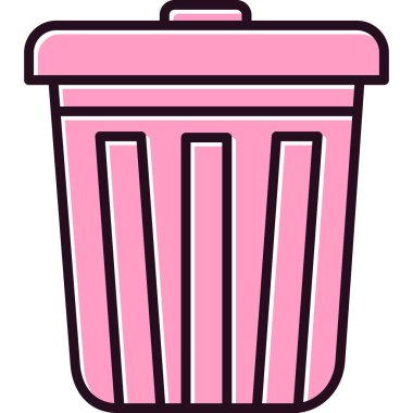 Çöp tenekesi simgesi düz stil. Basit vektör gösterimi  