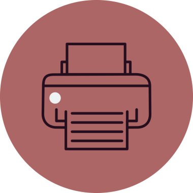 Yazıcı simgesi vektör illüstrasyonu