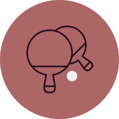 ping pong raket ikonu. düz dizayn. vektör illüstrasyonu.