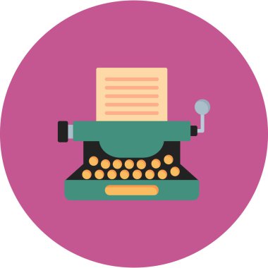 Daktilo. Web simgesi vektör illüstrasyonu 