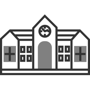 Üniversite kampüs binası ikonunun vektör illüstrasyonu 