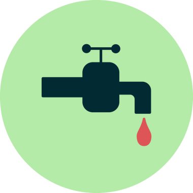 Su musluğu ikonu vektör illüstrasyonu