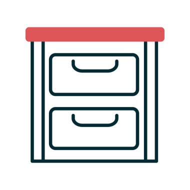 Çekmeceler simgesinin vektör illüstrasyonu 