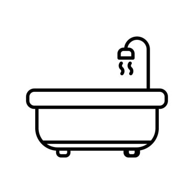 Küvet ikonu vektör illüstrasyonu