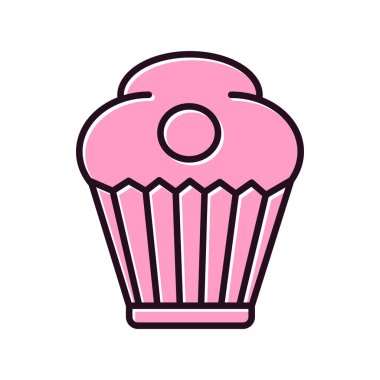 cupcake ikonu vektör illüstrasyonu