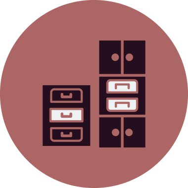 Çekmeceler simgesinin vektör illüstrasyonu 