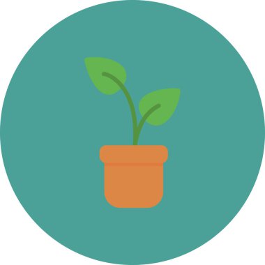 bitki saksısı ikon vektör çizimi tasarımı