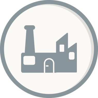 Fabrika binası ikonu. Ağ için Sürdürülebilir Fabrika vektör simgesinin özeti