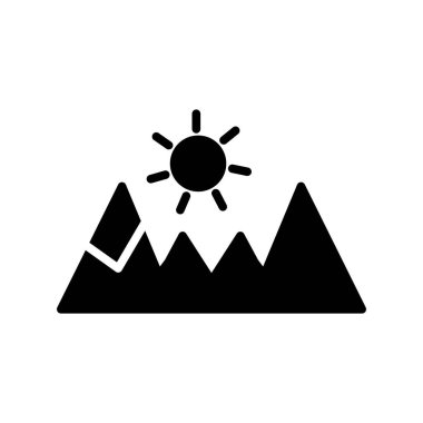dağ simgesi, vektör illüstrasyonu