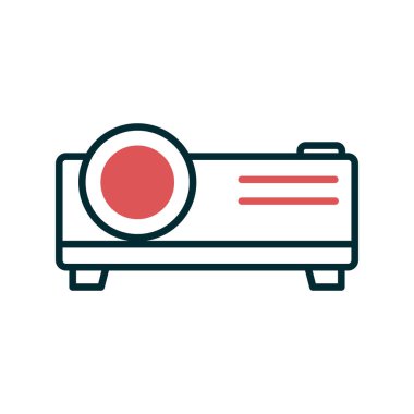 Projektör. Web simgesi basit illüstrasyon