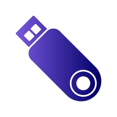 USB flash disk simgesi. USB deposunun basit bir illüstrasyonu