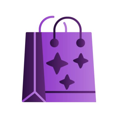 Alışveriş poşeti simgesi, vektör illüstrasyonu