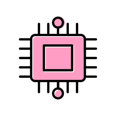 işlemci vektör simgesi, modern basit tasarım, işlemci çipi