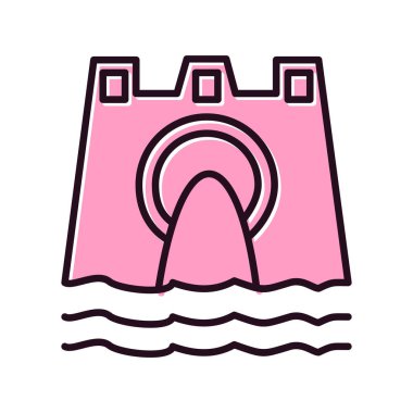 Beyaz arkaplanda izole edilmiş baraj simgesi vektörü 