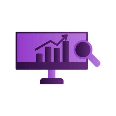 Analizler ince çizgi simgesi, veri araştırma vektörü illüstrasyonu