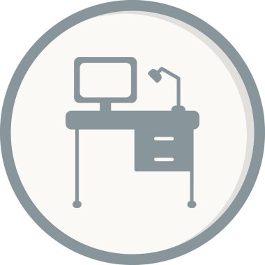 ofis masa simgesi vektör illüstrasyonu