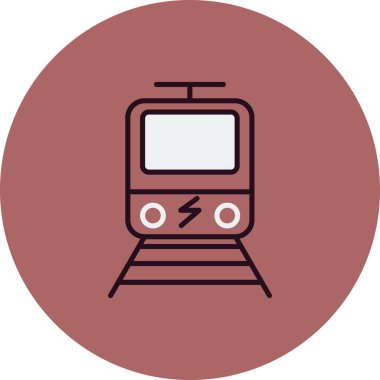 Elektrik tren simgesi, vektör illüstrasyonu