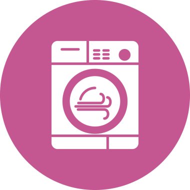 çamaşır makinesi simgesi, vektör illüstrasyonu 