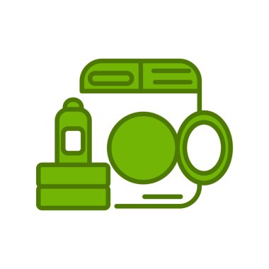 Çamaşır makinesi simgesi, vektör illüstrasyonu