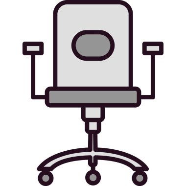 ofis sandalyesi simgesi, vektör illüstrasyonu