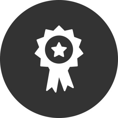 Ödül. Rozetin basit resmedilmiş web simgesi