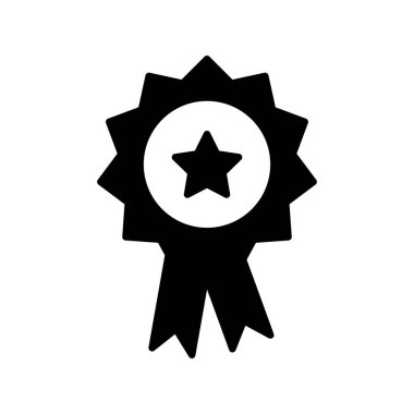 Ödül. Rozetin basit resmedilmiş web simgesi