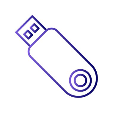 USB flash disk simgesi. USB deposunun basit bir illüstrasyonu