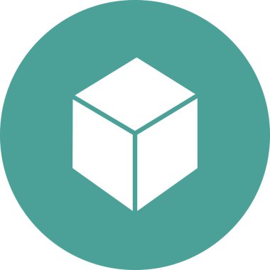 küp simge vektör çizim