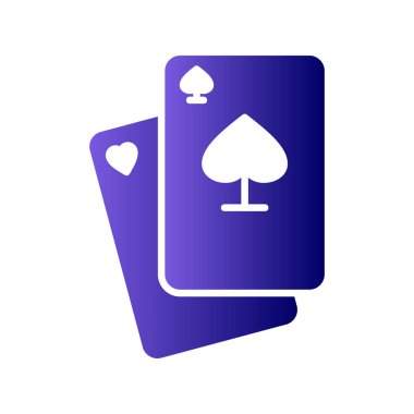 Beyaz arka planda poker kartları. düz biçim