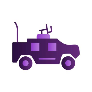 Askeri araç ikon vektörü. İnce çizgi işareti. izole edilmiş sınır sembolü çizimi 