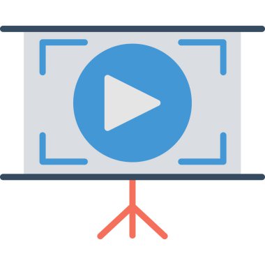 İllüstrasyon vektörü Video öğretim simgesi 