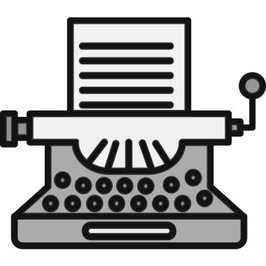 Daktilo. Web simgesi vektör illüstrasyonu 