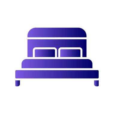 Yatak simgesinin vektör illüstrasyonu 