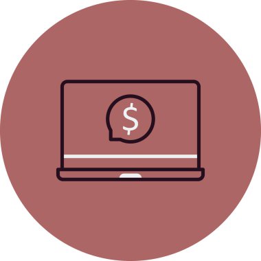 Dizüstü bilgisayar simgesi vektör çizimi