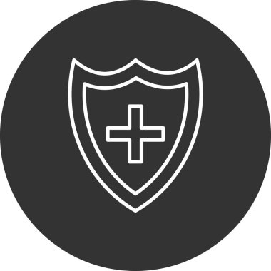 Tıbbi Kalkan ikon vektör çizimi tasarımı