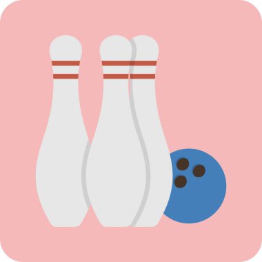 bowling. Web simgesi basit illüstrasyon 