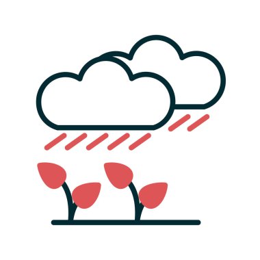 Simge vektörü yağmuru. İnce çizgi işareti. izole edilmiş sınır sembolü çizimi 