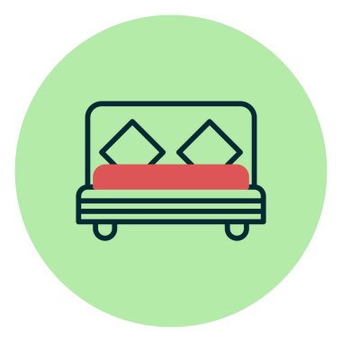 Yatak simgesinin vektör illüstrasyonu 