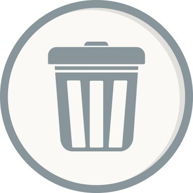 Çöp tenekesi simgesi düz stil. Basit vektör gösterimi  