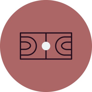 Basketbol mahkeme kutsal kişilerin resmi, vektör çizim