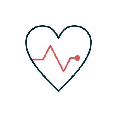 Kalp ikonu vektör illüstrasyonu